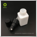 15ml square white luxury cosmetic glass pump bottle